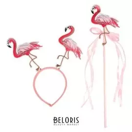 Карнавальный набор «Фламинго», 2 предмета: ободок, жезл