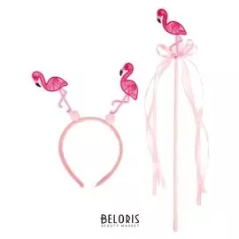 Карнавальный набор «Фламинго», 2 предмета: ободок, жезл