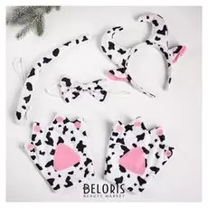 Карнавальный набор «Корова», 4 предмета: ободк, бабочка, хвост, перчатки