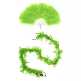 Карнавальный набор «Красотка», 2 предмета: шарф, веер, цвет зелёный