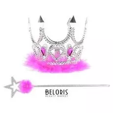 Карнавальный набор "Маленькой принцессы" 2 предмета: жезл, корона на резинке