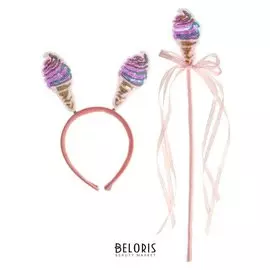 Карнавальный набор «Мороженое», 2 предмета: ободок, жезл