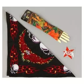 Карнавальный набор «Рок-стар», бандана, рукава, термопринт