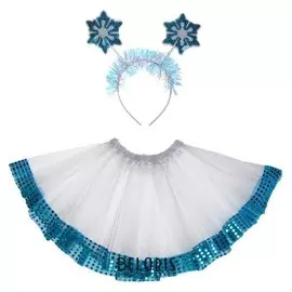 Карнавальный набор «Снежинка», 2 предмета: ободок, юбка двухслойная, 3-5 лет