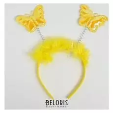 Карнавальный ободок «Бабочка», цвет жёлтый