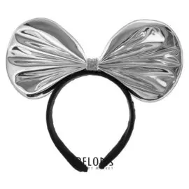 Карнавальный ободок «Бант», цвет серебряный