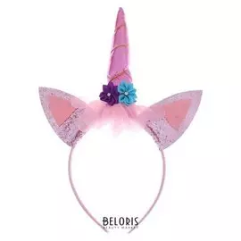 Карнавальный ободок «Единорог», цвет розовый