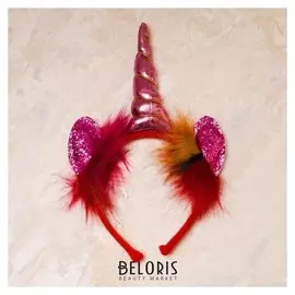 Карнавальный ободок «Единорог», мохнатые ушки