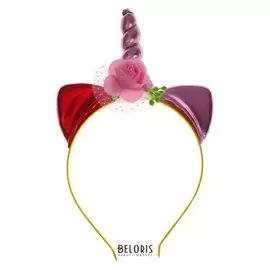 Карнавальный ободок «Единорог», с цветочком, цветной