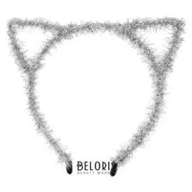 Карнавальный ободок «Киска», цвет серебряный