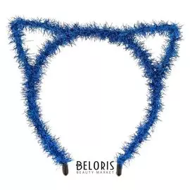 Карнавальный ободок «Киска», цвет синий