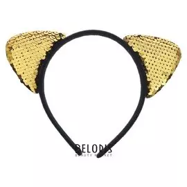 Карнавальный ободок «Кошечка», с пайетками, цвет золотой