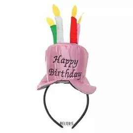 Карнавальный ободок «С днём рождения», цвет розовый