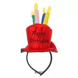 Карнавальный ободок «С днём рождения», цвет красный