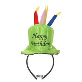 Карнавальный ободок «С днём рождения», цвет зелёный