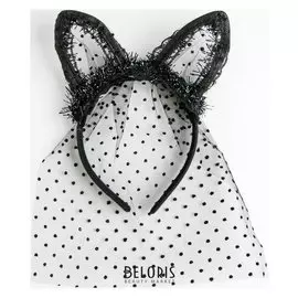 Карнавальный ободок «Ушки», с фатой