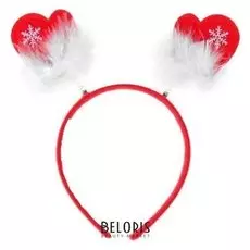 Карнавальный ободок "Варежки" с белым пухом