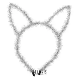 Карнавальный ободок «Зайка», цвет серебряный