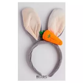 Карнавальный ободок «Зайка», с морковкой