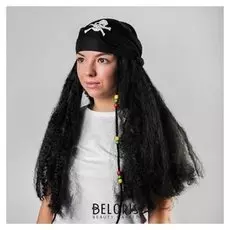 Карнавальный парик «Пират», бандана с длинными волосами, 110 г