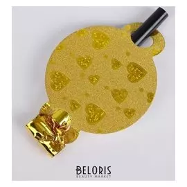 Карнавальный язычок «Сердечки», набор 6 шт., цвет золотой