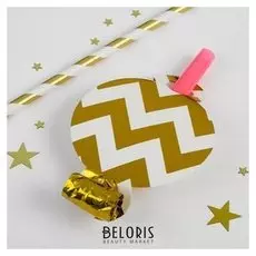 Карнавальный язычок «Узор», набор 6 шт., цвет золотой