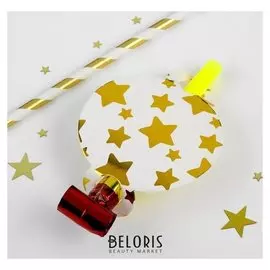 Карнавальный язычок «Звёзды», набор 6 шт., цвет золотой