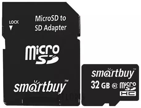 Карта памяти micro SDHC, 32 GB 10 Мб/сек. (class 10), с адаптером