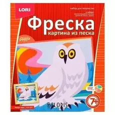 Картина-фреска из песка Белая сова