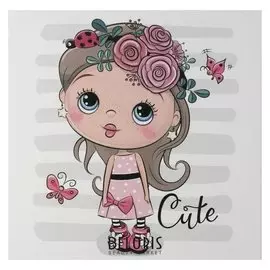 Картина "Милашка - девчушка" 35х35 см