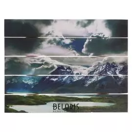 Картина на дереве "Горы в облаках" 30х40 см