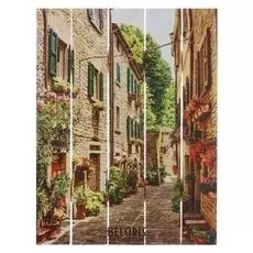 Картина на дереве "Узкие улочки" 30х40 см