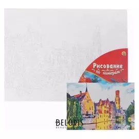 Картина по номерам 30×40 см в плёнке «Красивые дома на закате»