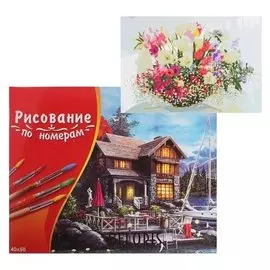 Картина по номерам 40×50 см в коробке «Пышный букет и фрукты»