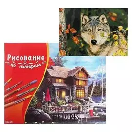 Картина по номерам 40×50 см в коробке «Волк в осеннем лесу»