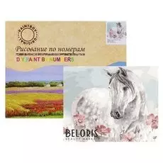 Картина по номерам «Белая лошадь»
