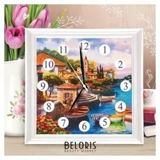 Картина по номерам - часы «Домики», 30х30 см