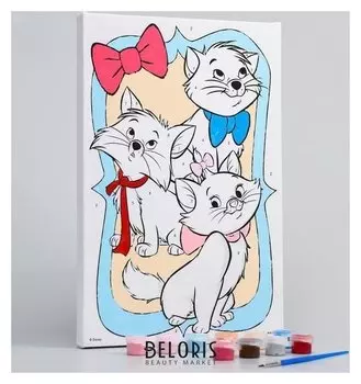 Картина по номерам "Друзья" 20 х 30 см, кошечка мари