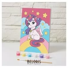 Картина по номерам «Единорог на радуге» 21×15 см