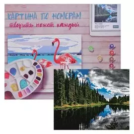 Картина по номерам «Лес у озера» 40х50 см