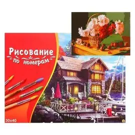 Картина по номерам на холсте 30 × 40 см, «Цветы в корзине»