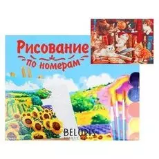 Картина по номерам на холсте, 40 × 50 см «Котята в библиотеке»