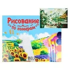 Картина по номерам на холсте 40 × 50 см, «Лодки на горном озере»