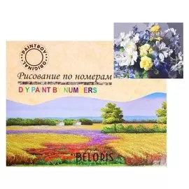 Картина по номерам на холсте «Белые цветы» 40х50 см