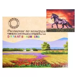Картина по номерам на холсте «Лошадиные дела» 40х50 см