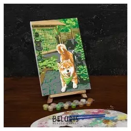 Картина по номерам на холсте с подрамником «Сиба-ину», 30х20 см