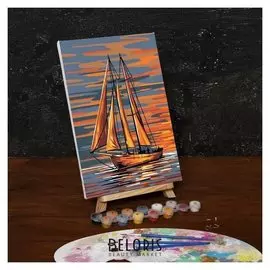 Картина по номерам на холсте с подрамником «Яхта в открытом море», 30х20 см