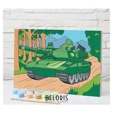 Картина по номерам «Танк» 20×30 см