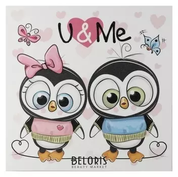 Картина "Ты и я - пингвины" 35х35 см