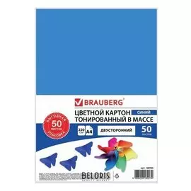 Картон цветной А4 Синий